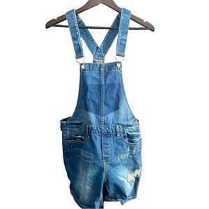 William Rast Classic Blue Denim Overalls Short Sz 30 Cottagecore Western Coastal